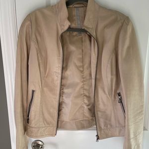 Malibu Road Tan Leather Biker Jacket - perfect for spring